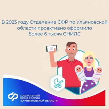 В 2023 году Отделение СФР по Ульяновской области проактивно оформило более 6 тысяч СНИЛС